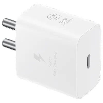 SAMSUNG 25W Type C Fast Charger (Adapter Only, Support PD 3. PPS, White)